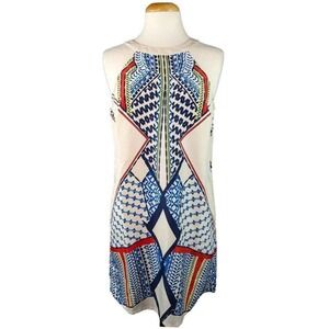 Venus Dress Women Multicolor Geometric Sleeveless Halter Neck Sundress Boho Sz S